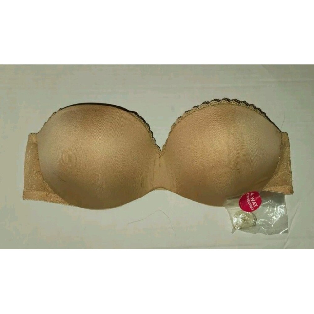 Lily Of France Gel Touch Strapless 4 Way Conv Bra 36C 2111121 Beige Prom NWT